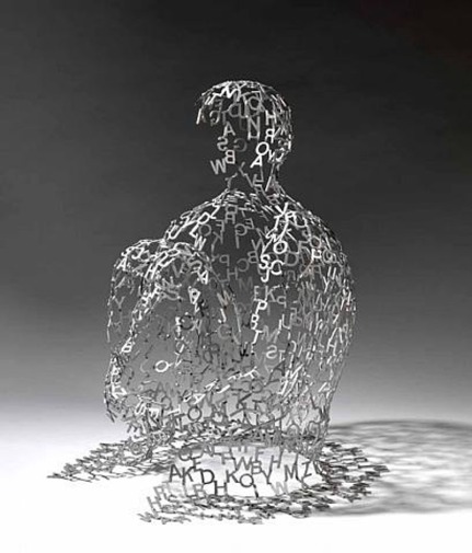 Sculpture Jaume Plensa (série L'âme des mots)